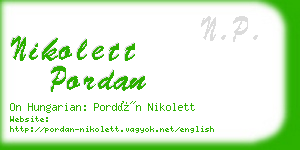 nikolett pordan business card